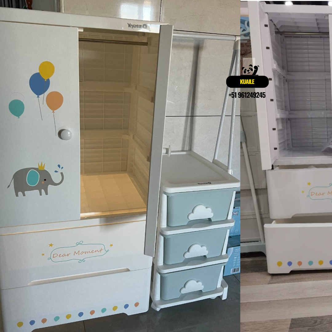 Armario, estante organizador mas colgador de prendas accesorios y juguetes de niños