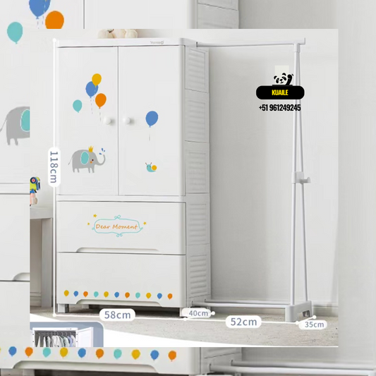 Armario, estante organizador mas colgador de prendas  accesorios y juguetes de niños