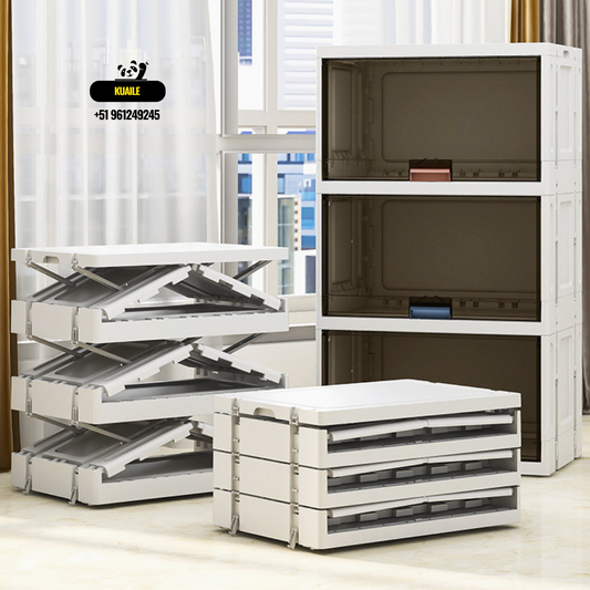 Gabinete almacenaje de 3 cajones estilo Europeo y fácil de armar modelo plegable
