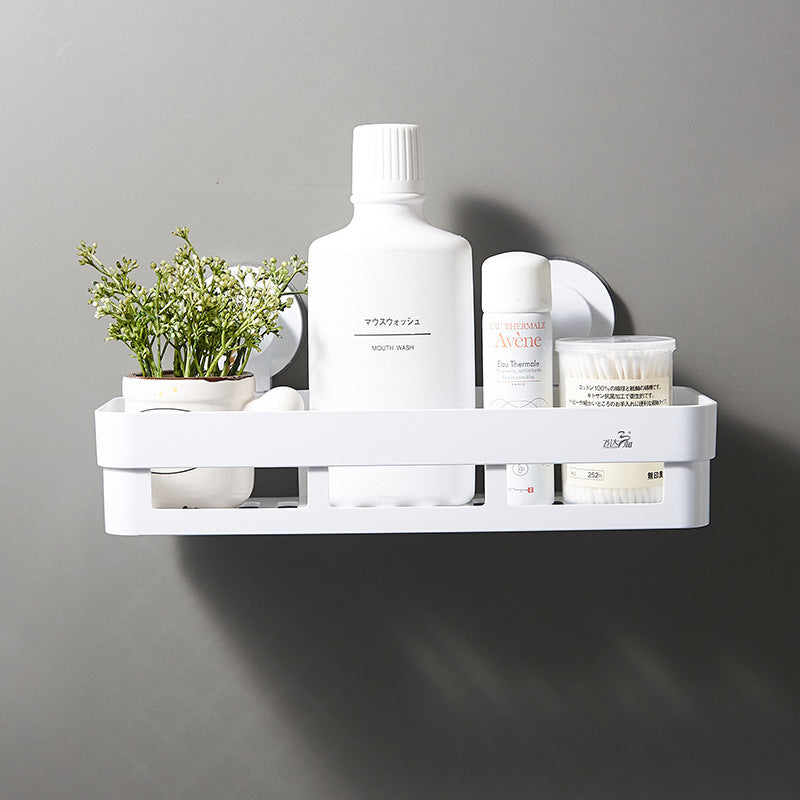 Estante de ducha de esquina montado en la pared Organizador de baño adherente duradero, acabado blanco, perfecto para diferentes tipos de habitaciones