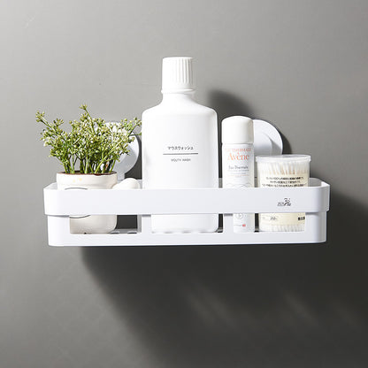 Estante de ducha de esquina montado en la pared Organizador de baño adherente duradero, acabado blanco, perfecto para diferentes tipos de habitaciones