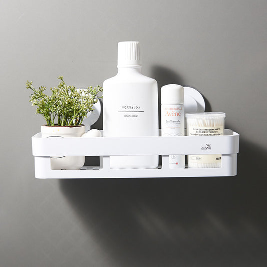 Estante de ducha de esquina montado en la pared Organizador de baño adherente duradero, acabado blanco, perfecto para diferentes tipos de habitaciones