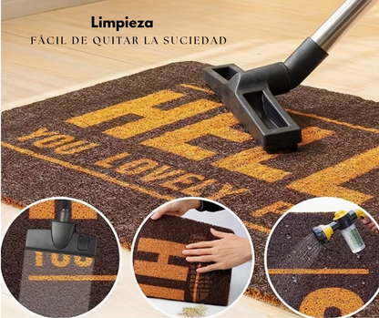 Alfombra Coco de Entrada Antideslizante 40x60cm PVC – eliminación de barro para puerta de entrada| Bienvenida para Casa, Oficina o Negocio