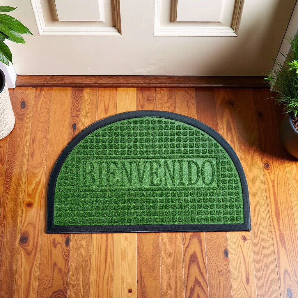 Alfombra de Entrada Media Luna 45x75cm – PVC Antideslizante, Rascadora y Full Color para Interior/Exterior