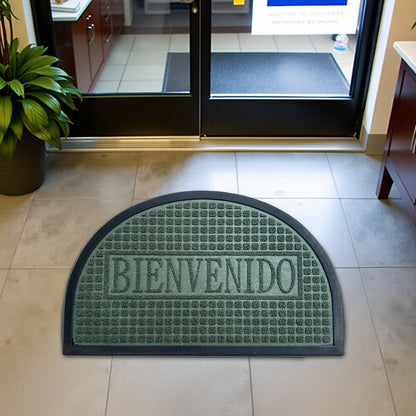 Alfombra de Entrada Media Luna 45x75cm – PVC Antideslizante, Rascadora y Full Color para Interior/Exterior