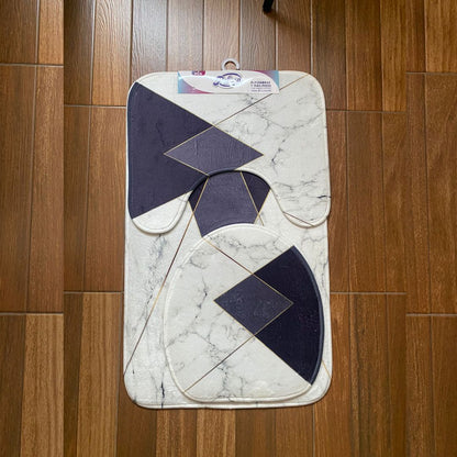Set de alfombras de 3 piezas bañera diseños 3D suave felpudo ajustable Cubierta De Tapa Para El Inodoro, Alfombra De Piso De Franela Lavable, Decoración De Baño