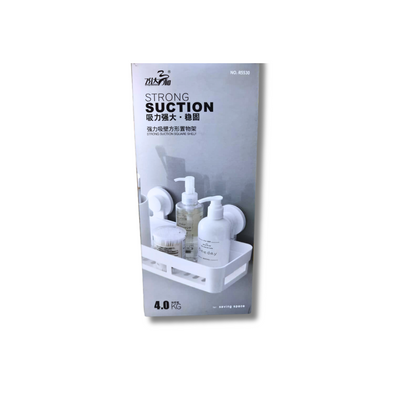 Estante de ducha de esquina montado en la pared Organizador de baño adherente duradero, acabado blanco, perfecto para diferentes tipos de habitaciones