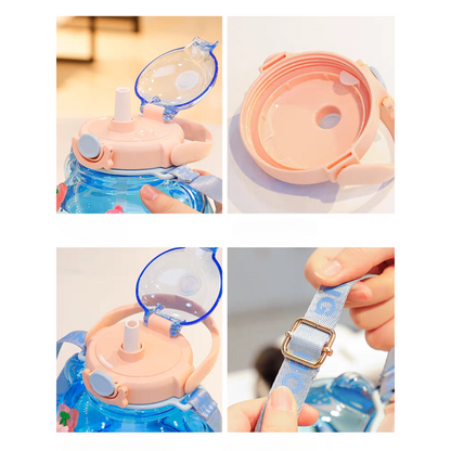 Botella de agua de Monsters, correa ajustable, a prueba de fugas libre de BPA